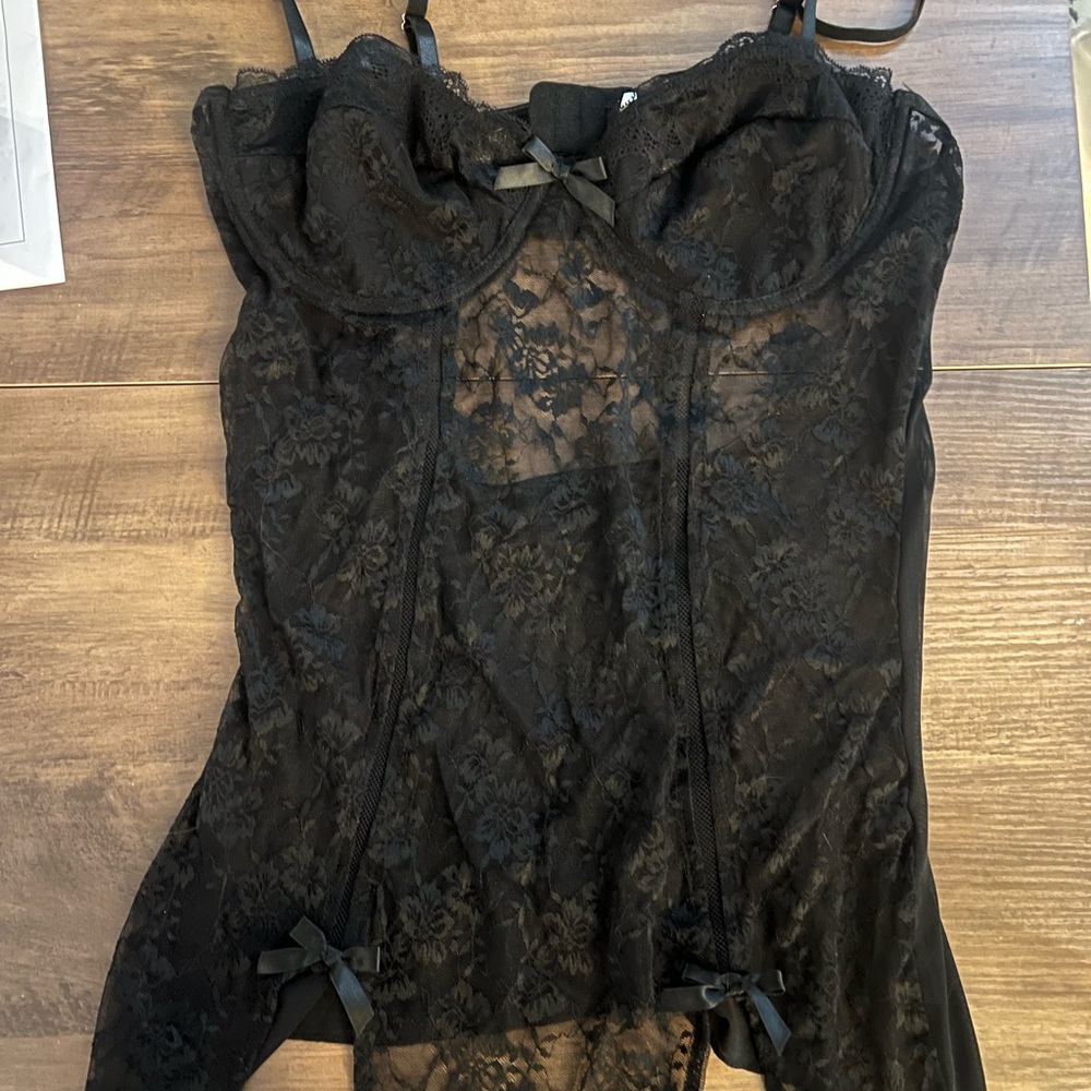 Black Lace Corset Top size XL #483